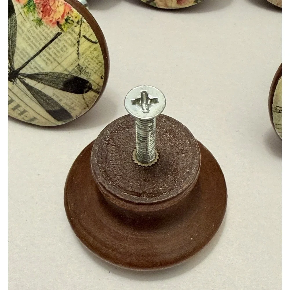 8 PC VTG Drawer Pull Pulls Furniture Knobs French Country Chic Shabby Dragonfly